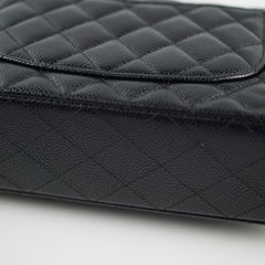 Chanel Caviar Medium Classic Flap Black Microchip