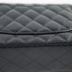 Chanel Caviar Medium Classic Flap Black Microchip