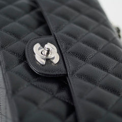 Chanel Caviar Medium Classic Flap Black Microchip