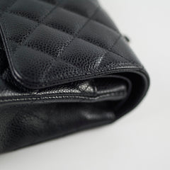 Chanel Caviar Medium Classic Flap Black Microchip