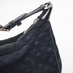 Louis Vuitton Vintage Monogram Shoulder Bag Satin Black