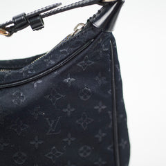 Louis Vuitton Vintage Monogram Shoulder Bag Satin Black
