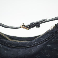 Louis Vuitton Vintage Monogram Shoulder Bag Satin Black