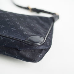 Louis Vuitton Vintage Monogram Shoulder Bag Satin Black