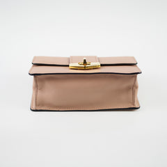 Prada Saffiano Turn Lock Chain Shoulder Bag Dusty Pink