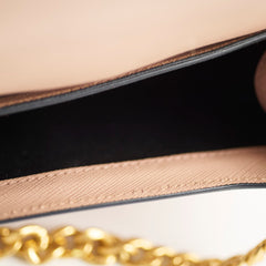 Prada Saffiano Turn Lock Chain Shoulder Bag Dusty Pink
