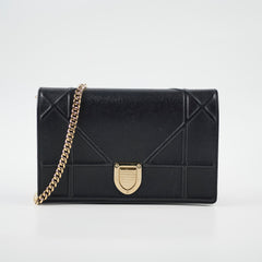 Christian Dior Diorama Wallet on Chain Black