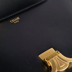 Celine Triomphe Classique Shiny Calfskin Black