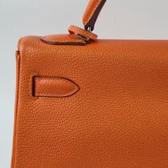 Hermes Kelly 32 Feu Togo N in Square Stamp Palladium Hardware