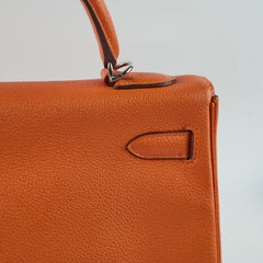 Hermes Kelly 32 Feu Togo N in Square Stamp Palladium Hardware