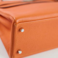 Hermes Kelly 32 Feu Togo N in Square Stamp Palladium Hardware