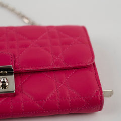 Dior Wallet on Chain WOC Hot Pink
