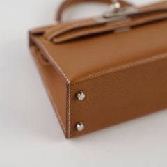 Hermes Mini Kelly Epsom Gold PHW Z Stamp