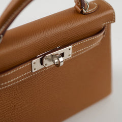 Hermes Mini Kelly Epsom Gold PHW Z Stamp
