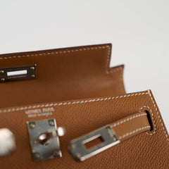 Hermes Mini Kelly Epsom Gold PHW Z Stamp