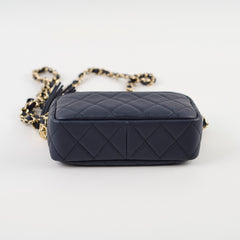 Deal of The Week - Chanel Matte Caviar Leather Coco Tassel Mini Camera Bag Deep Blue
