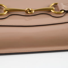 Gucci Horsebit Clutch Patent Leather Beige