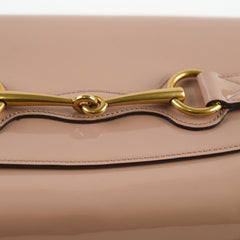 Gucci Horsebit Clutch Patent Leather Beige