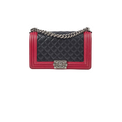 Chanel Old Medium Lambskin Boy Black/Red 2013-2014