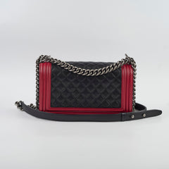 Chanel Old Medium Lambskin Boy Black/Red 2013-2014