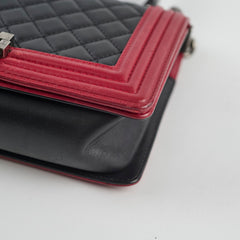 Chanel Old Medium Lambskin Boy Black/Red 2013-2014