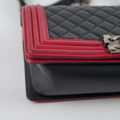 Chanel Old Medium Lambskin Boy Black/Red 2013-2014