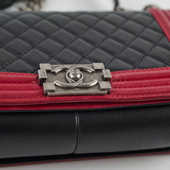 Chanel Old Medium Lambskin Boy Black/Red 2013-2014