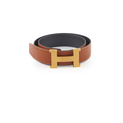 Hermes Men's Constance H Belt Gold/Noir Size 90