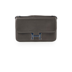 Hermes Constance Elan Swift Graphite/Blue Marine O Square Stamp (2011)