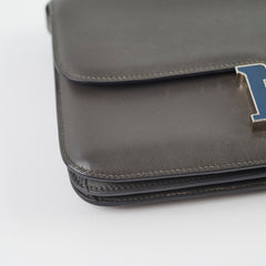 Hermes Constance Elan Swift Graphite/Blue Marine O Square Stamp (2011)