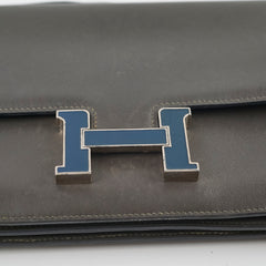 Hermes Constance Elan Swift Graphite/Blue Marine O Square Stamp (2011)
