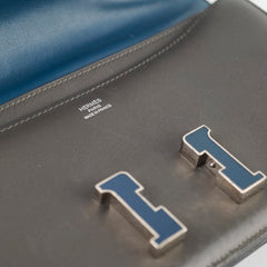 Hermes Constance Elan Swift Graphite/Blue Marine O Square Stamp (2011)