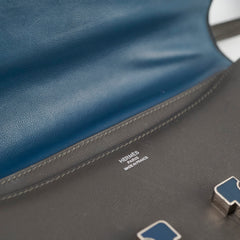 Hermes Constance Elan Swift Graphite/Blue Marine O Square Stamp (2011)