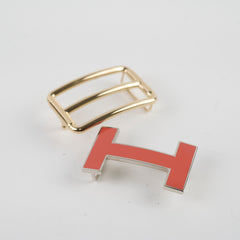 Hermes Reversible Belt Rouge/Dark Brown Size 90