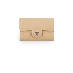 Chanel CC Caviar Beige Cardholder (Microchipped)