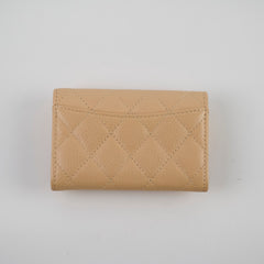 Chanel CC Caviar Beige Cardholder (Microchipped)