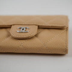 Chanel CC Caviar Beige Cardholder (Microchipped)