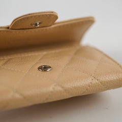 Chanel CC Caviar Beige Cardholder (Microchipped)