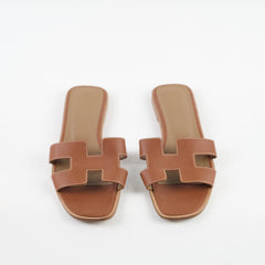 Hermes Oran Sandals Gold Size 40