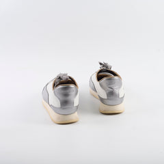 Hermes Femme Goal Sneakers Silver/White Size 38