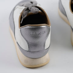 Hermes Femme Goal Sneakers Silver/White Size 38