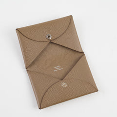 Hermes Calvi Cardholder Epsom Etoupe 2023