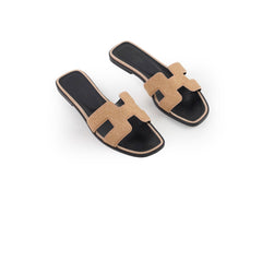 Hermes Oran Sandals Pink/Nude Strass Size 38