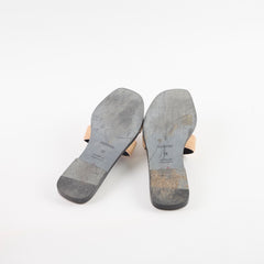 Hermes Oran Sandals Pink/Nude Strass Size 38
