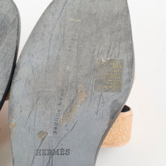 Hermes Oran Sandals Pink/Nude Strass Size 38