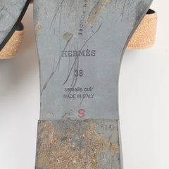 Hermes Oran Sandals Pink/Nude Strass Size 38