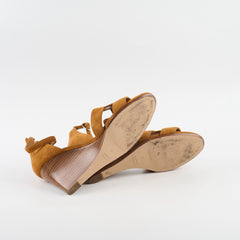 Hermes Legend Sandals Suede Tan Size 38