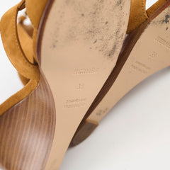 Hermes Legend Sandals Suede Tan Size 38