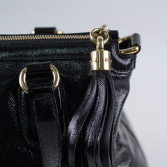Gucci Soft Patent Leather Tote Black