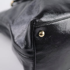 Gucci Soft Patent Leather Tote Black